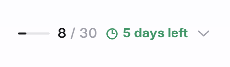 De knop Gebruik in de kopregel met de gespreksteller en de melding nog 5 dagen