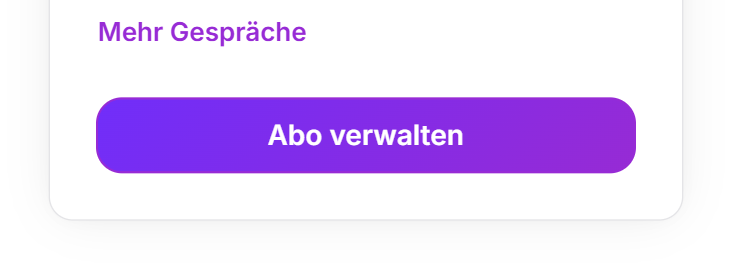Der untere Teil des Menüs Nutzung mit den Schaltflächen Mehr Gespräche und Abo verwalten